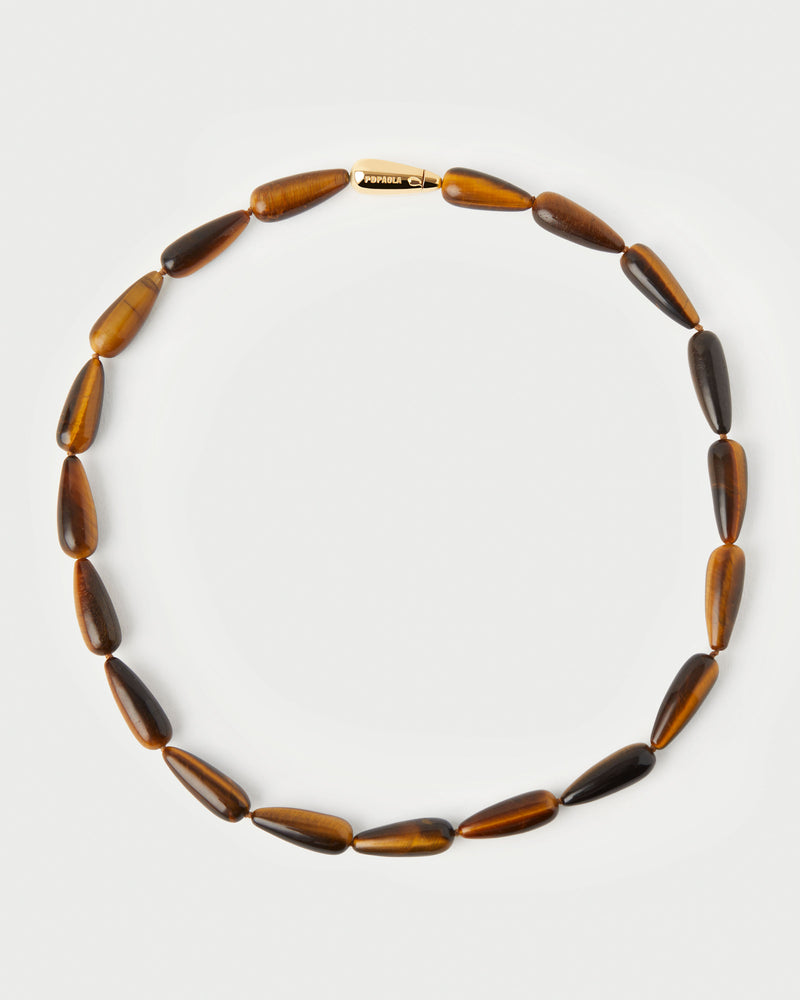 Tiger Eye Drop necklace - 
  
    Sterling Silver / 18K Gold plating
  
