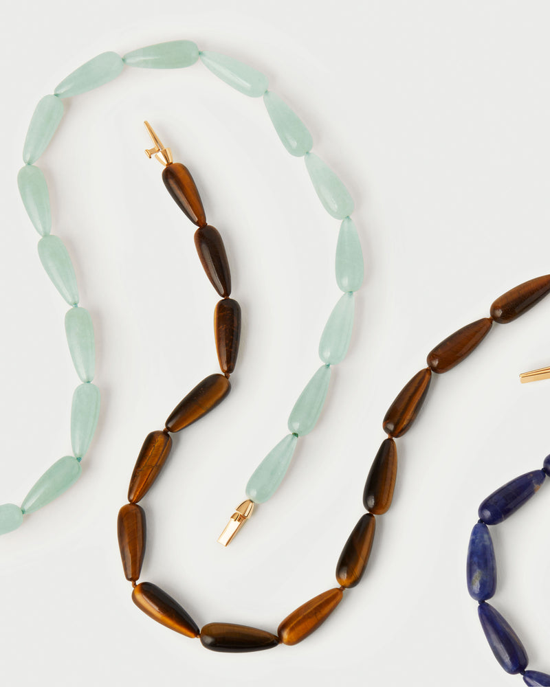 Tiger Eye Drop necklace - 
  
    Sterling Silver / 18K Gold plating
  
