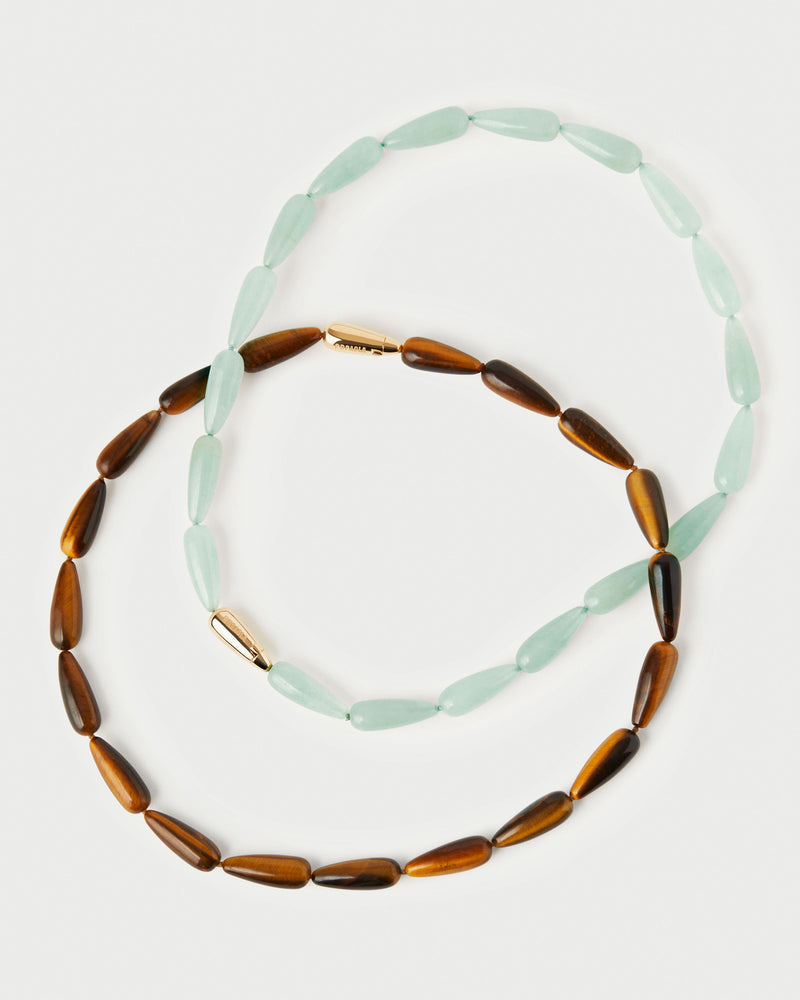 Tiger Eye Drop necklace - 
  
    Sterling Silver / 18K Gold plating
  
