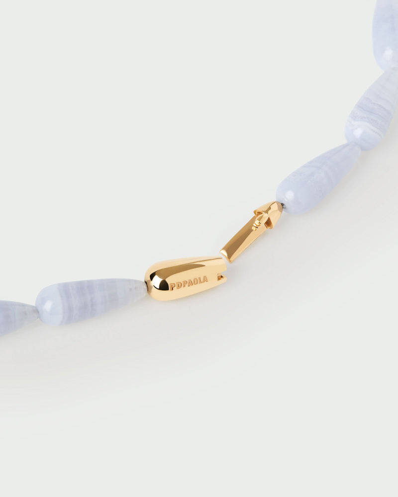 Blue agate Drop necklace - 
  
    Sterling Silver / 18K Gold plating
  
