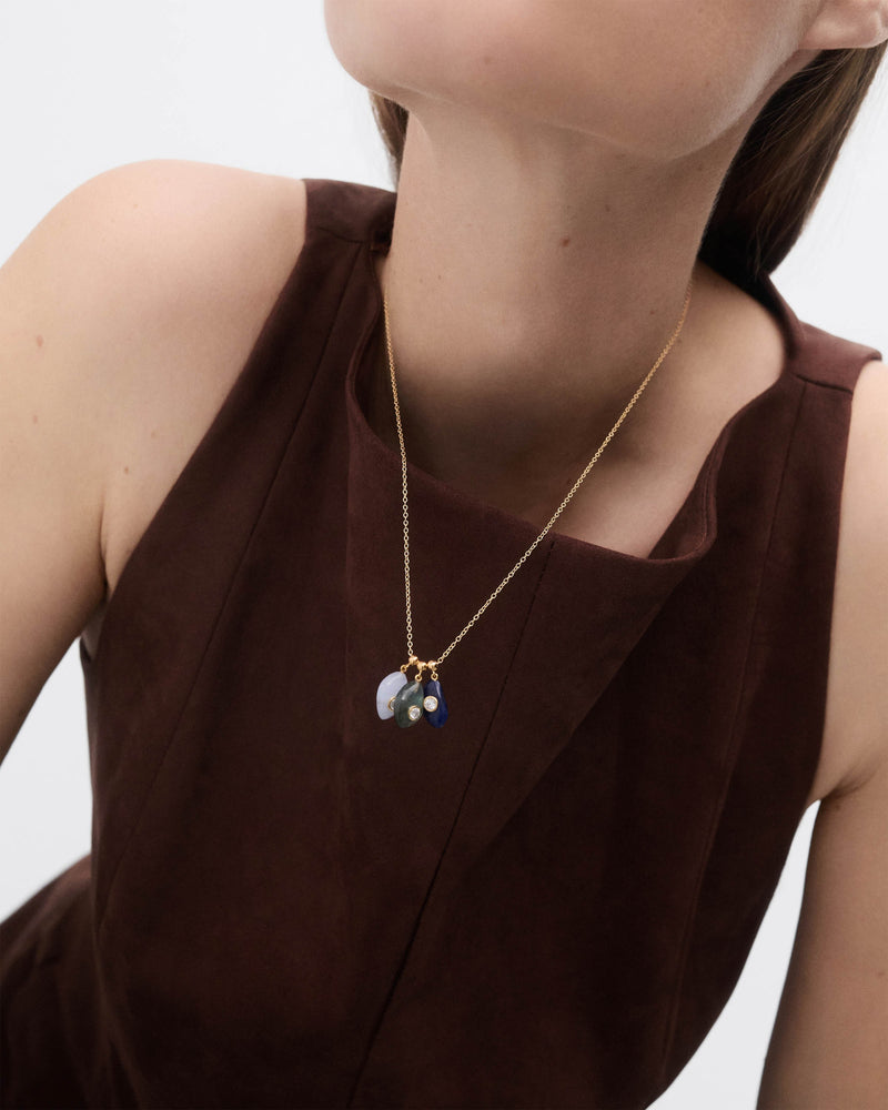 Protection Labradorite charm - 
  
    Sterling Silver / 18K Gold plating
  
