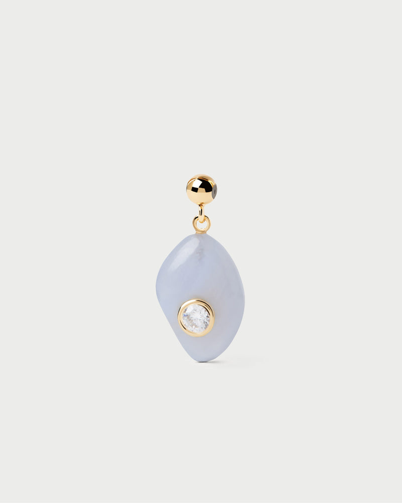 Serenity Blue agate charm - 
  
    Sterling Silver / 18K Gold plating
  
