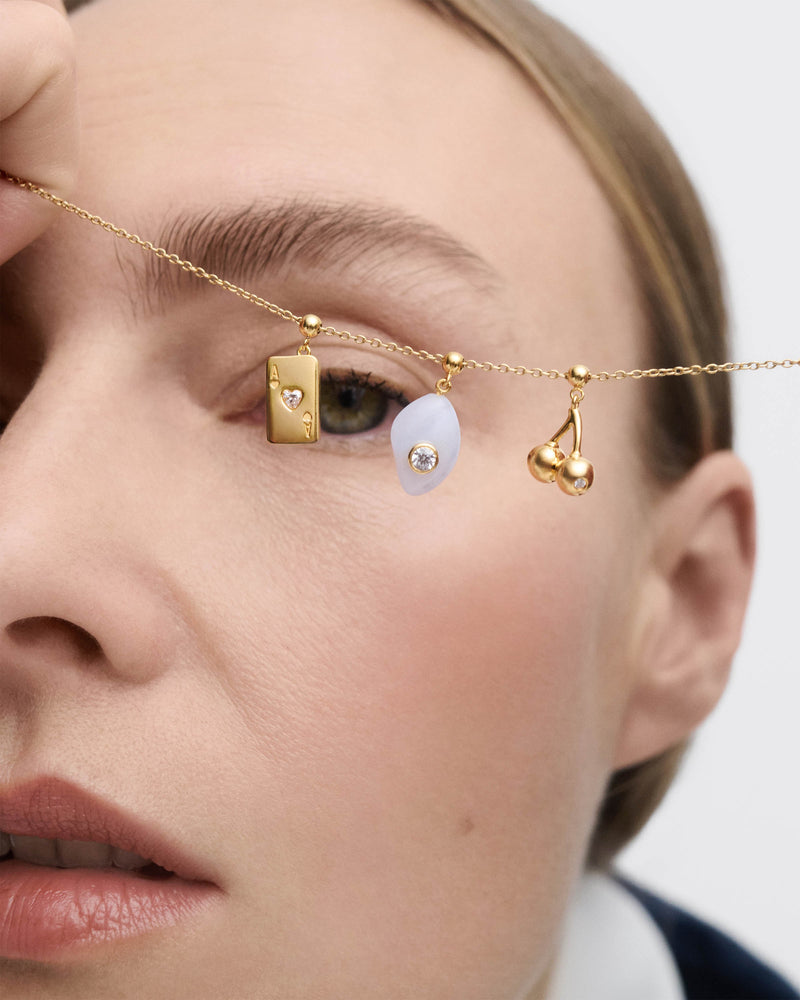 Serenity Blue agate charm - 
  
    Sterling Silver / 18K Gold plating
  
