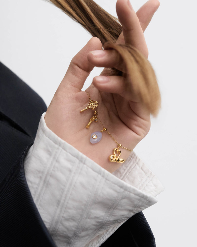 Serenity Blue agate charm - 
  
    Sterling Silver / 18K Gold plating
  
