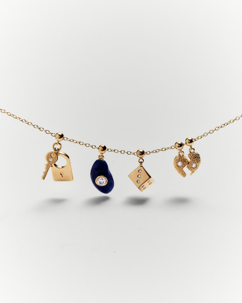 Intuition Sodalite charm - 
  
    Sterling Silver / 18K Gold plating
  
