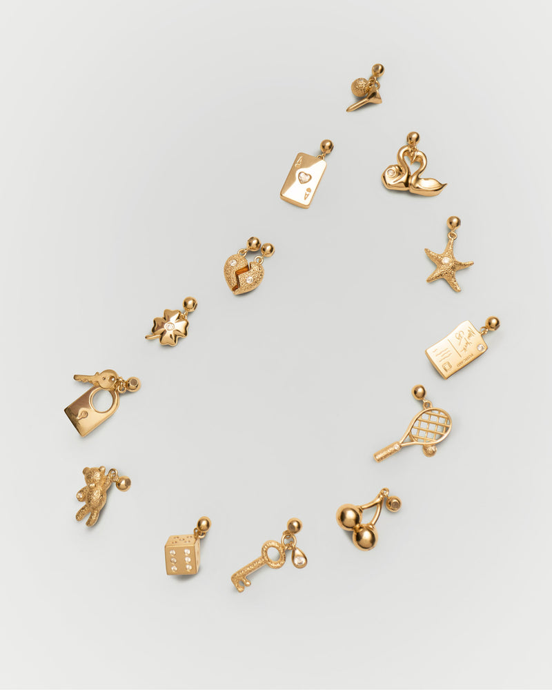 Tennis charm - 
  
    Sterling Silver / 18K Gold plating
  
