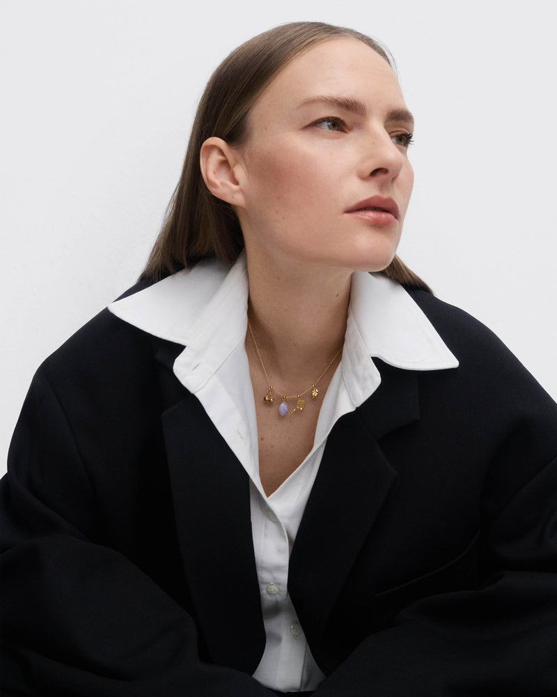 Tennis charm - 
  
    Sterling Silver / 18K Gold plating
  
