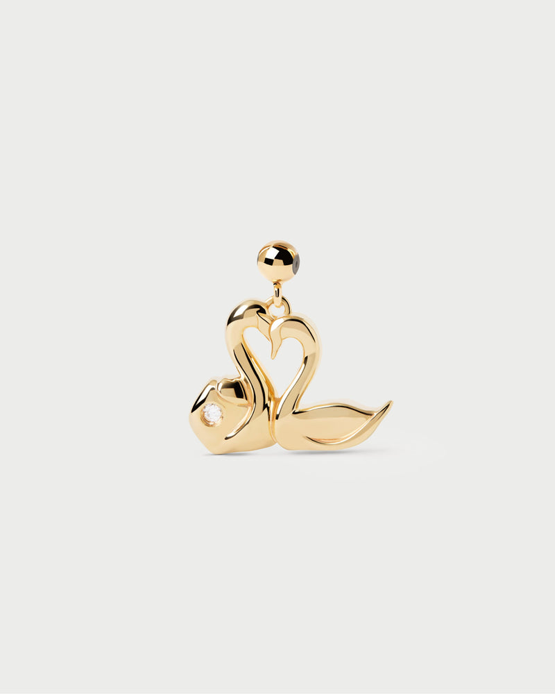 Love swans charm - 
  
    Sterling Silver / 18K Gold plating
  

