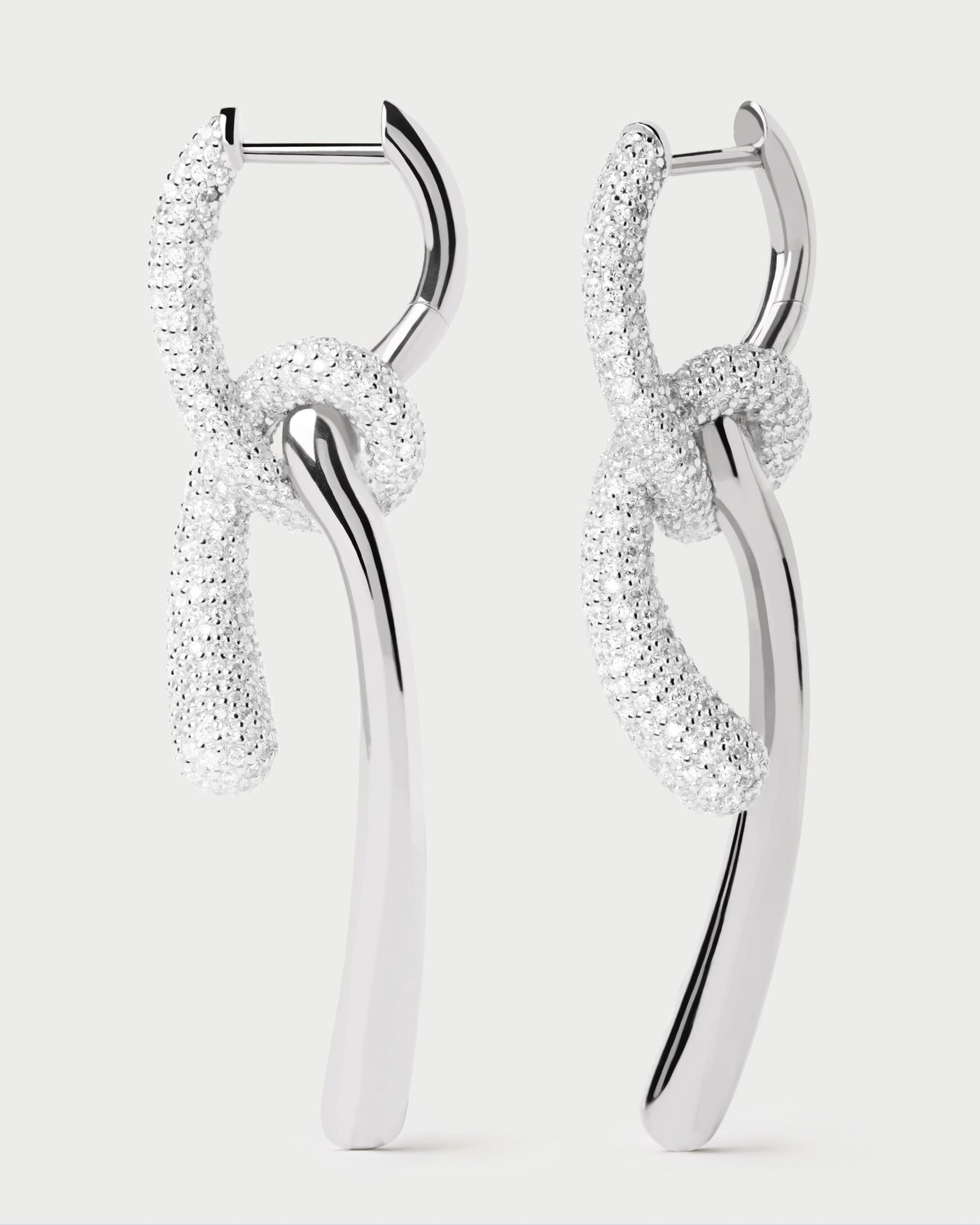 Pave Twist silver hoops - 
  
    Sterling Silver
  
