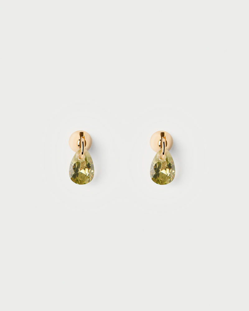 Green Lily single earring - 
  
    Sterling Silver / 18K Gold plating
  
