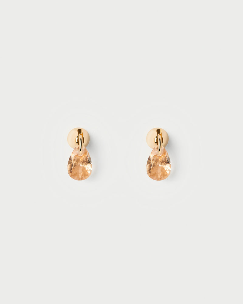 Peach Lily single earring - 
  
    Sterling Silver / 18K Gold plating
  
