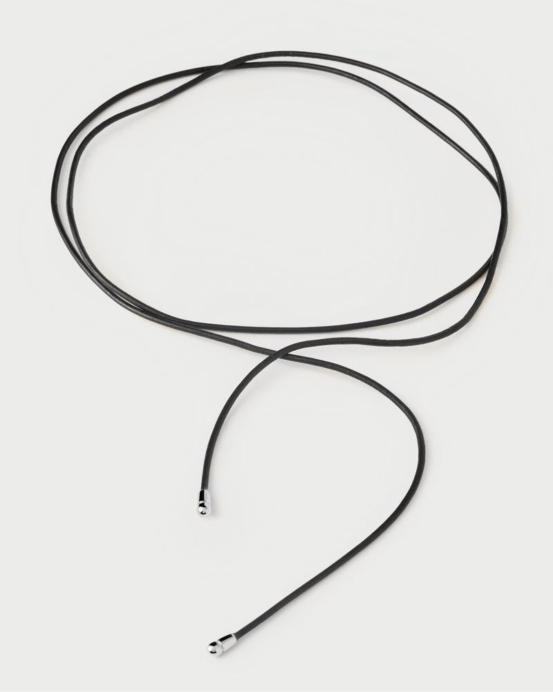 Black leather silver choker bow necklace that can be customized adding pendants
