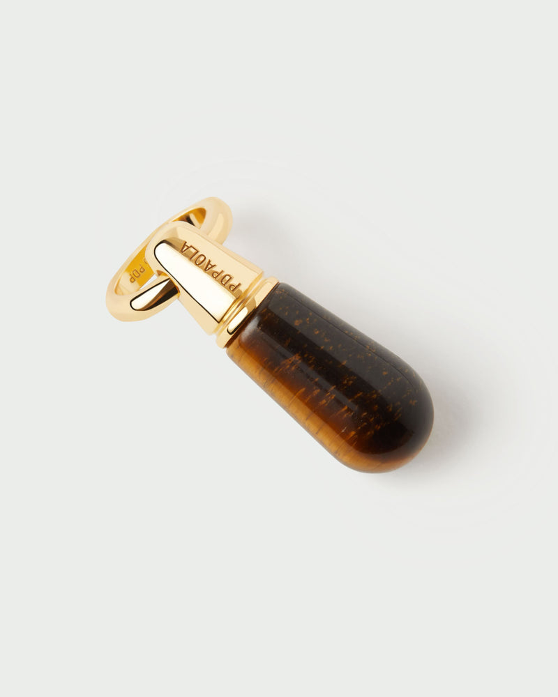 Tiger Eye Drop pendant - 
  
    Sterling Silver / 18K Gold plating
  
