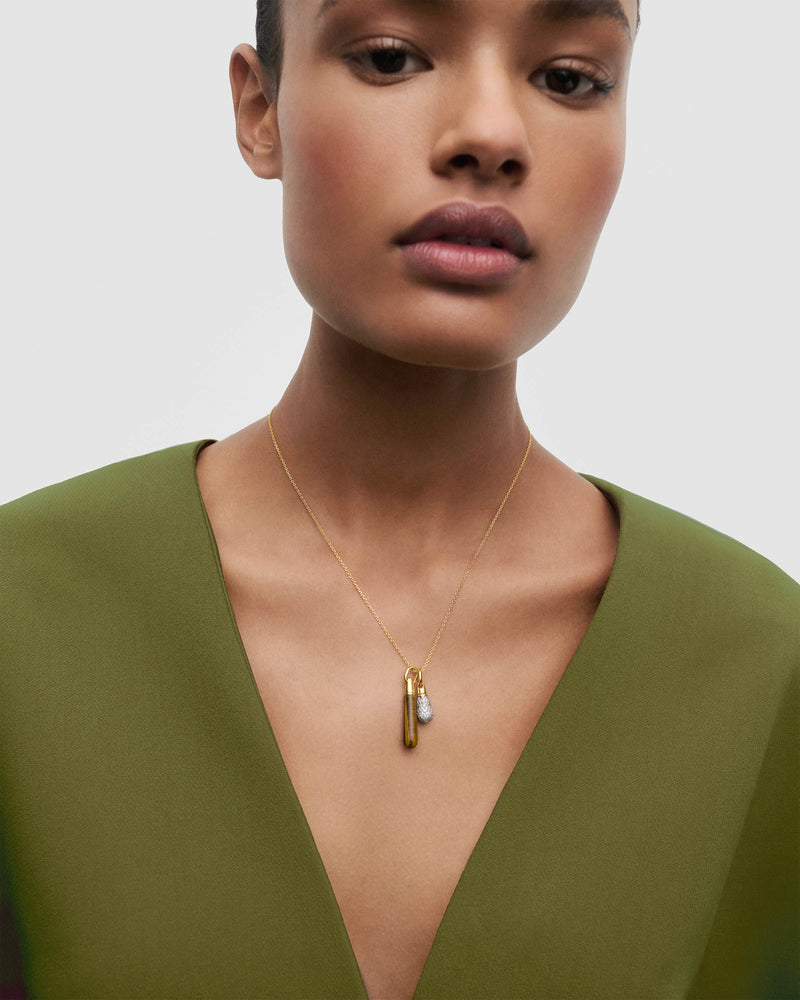 Tiger Eye Large Drop pendant - 
  
    Sterling Silver / 18K Gold plating
  
