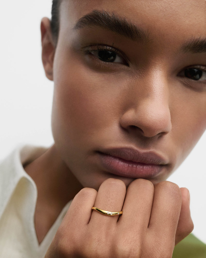 Air ring - 
  
    Sterling Silver / 18K Gold plating
  
