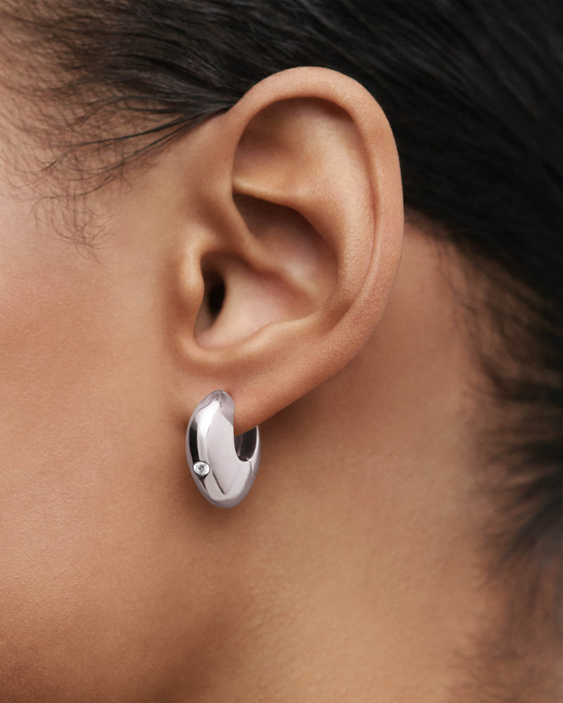 Wave silver hoops - 
  
    Sterling Silver
  
