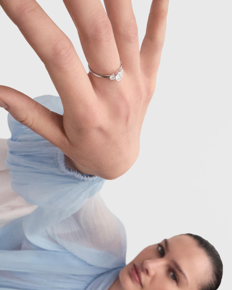 Diamonds and white gold Eve ring - 
  
    18K White gold / Rhodium silver plating
  
