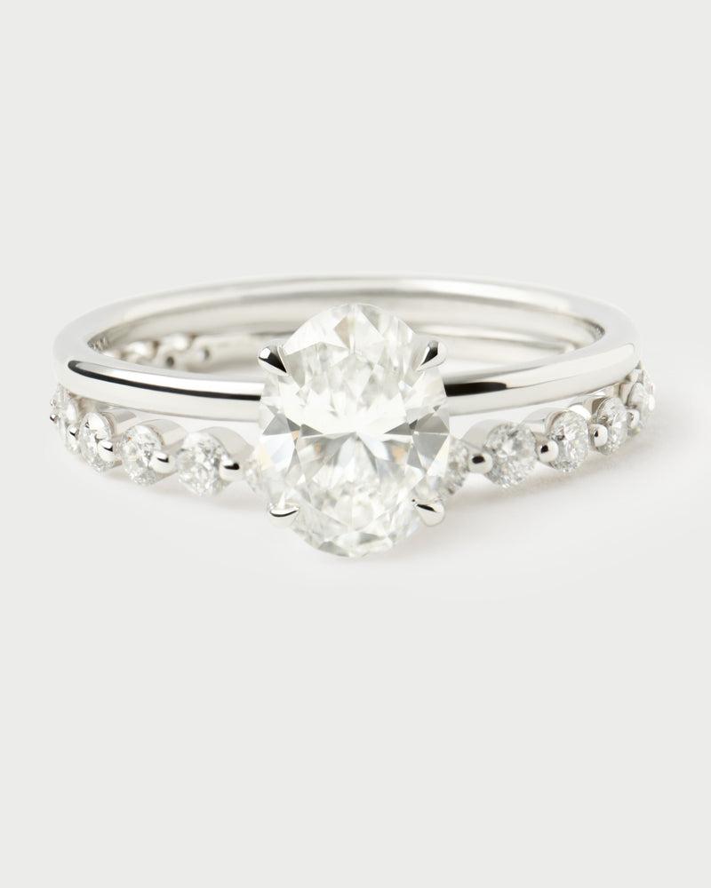 Diamonds and white gold Astra Mini eternity ring - 
  
    18K White gold / Rhodium silver plating
  
