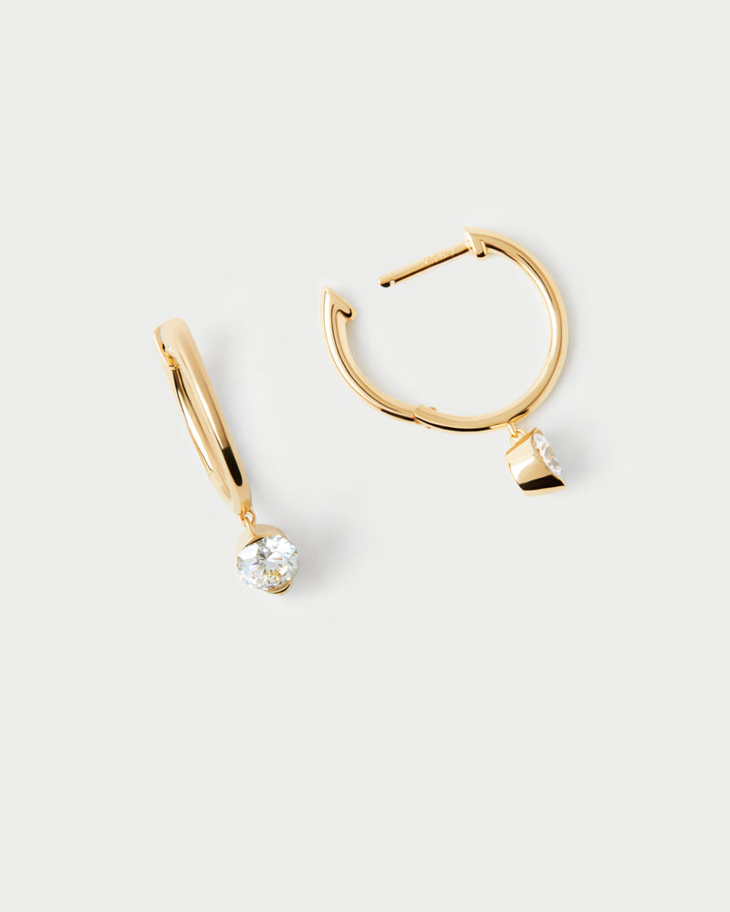 Diamond and gold Grace Mini hoops - 
  
    18K Gold
  
