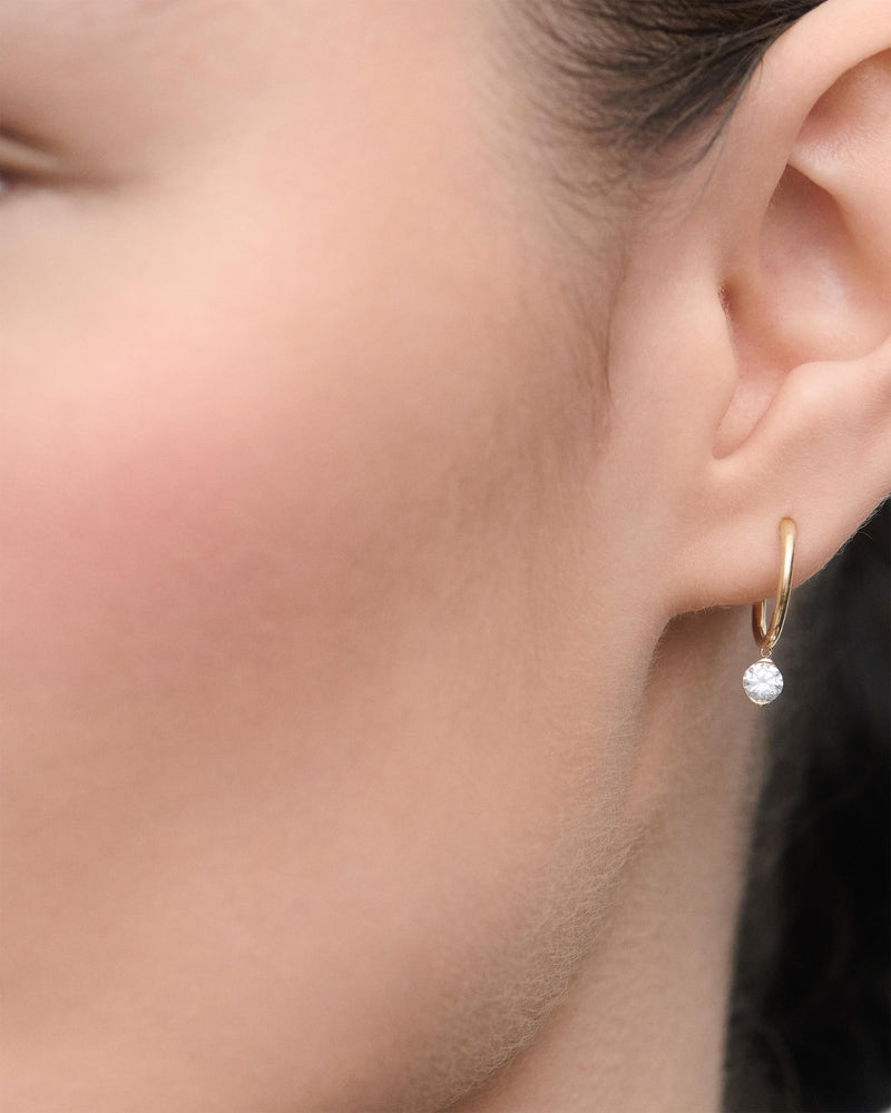 Diamond and gold Grace Mini hoops - 
  
    18K Gold
  
