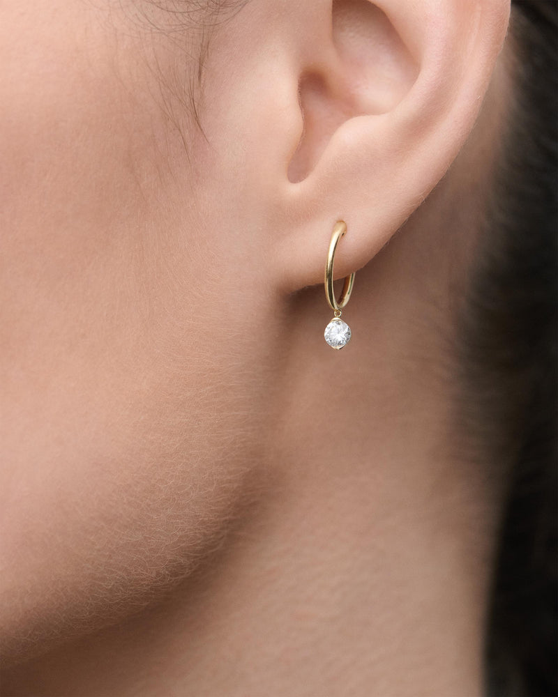 Diamond and gold Grace Mini hoops - 
  
    18K Gold
  
