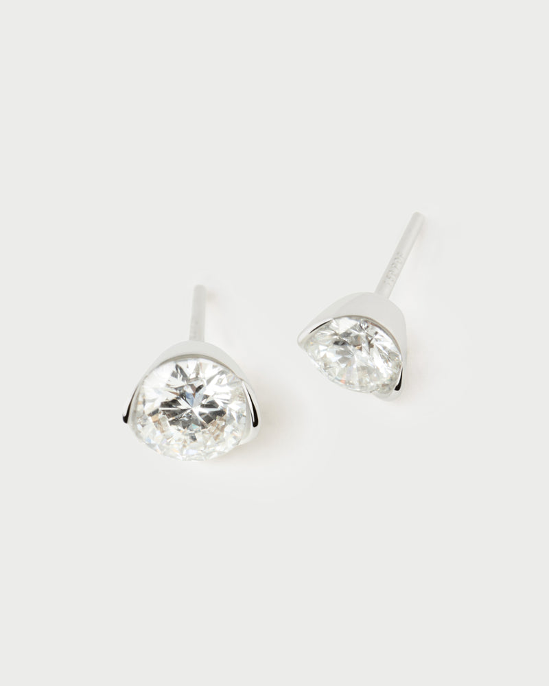 Diamond and white gold Grace stud earrings - 
  
    18K White gold / Rhodium silver plating
  
