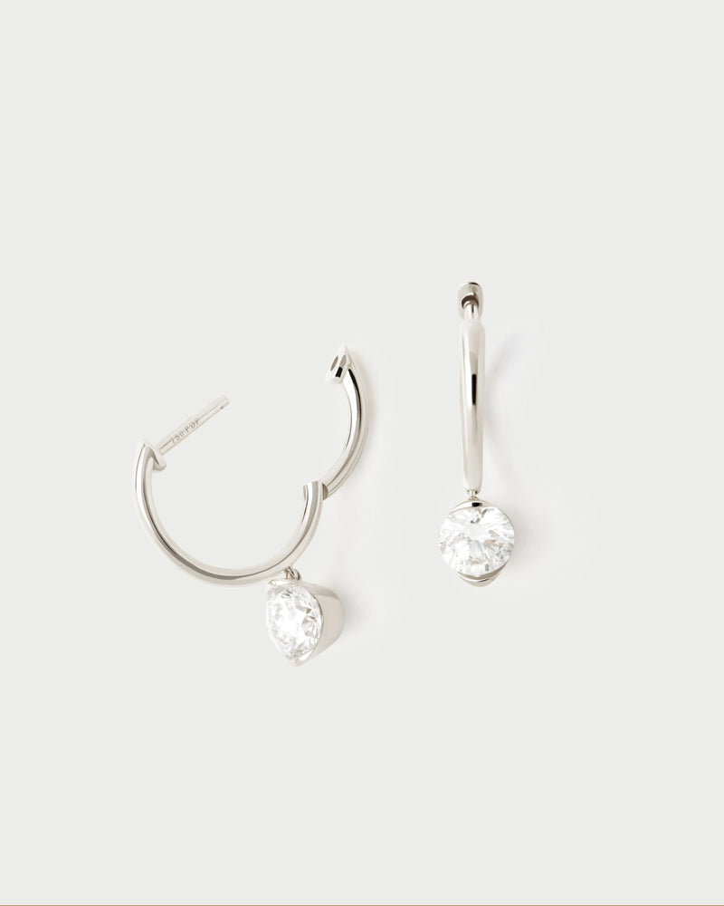 Diamond and white gold Grace hoops - 
  
    18K White gold / Rhodium silver plating
  
