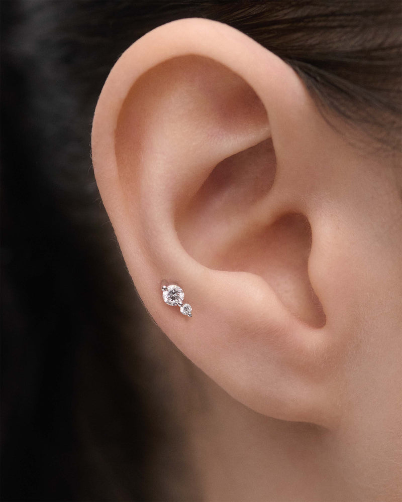 Diamonds and white gold Eve Mini ear piercing - 
  
    18K White gold / Rhodium silver plating
  
