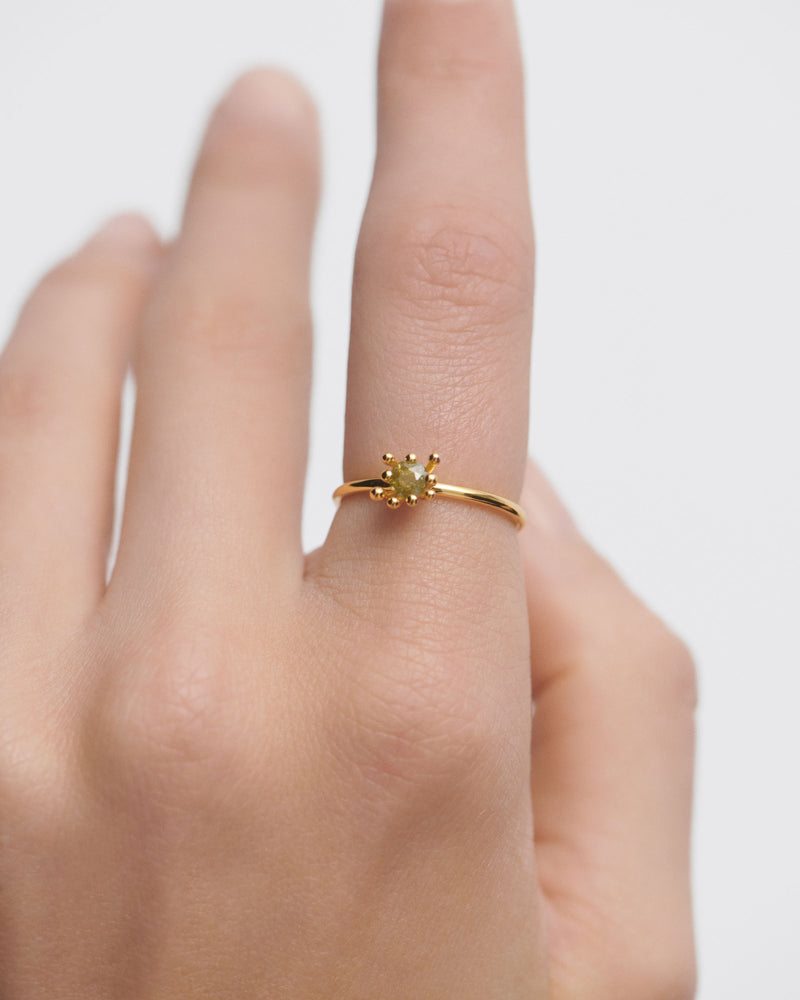 Green Fleur ring - 
  
    Sterling Silver / 18K Gold plating
  
