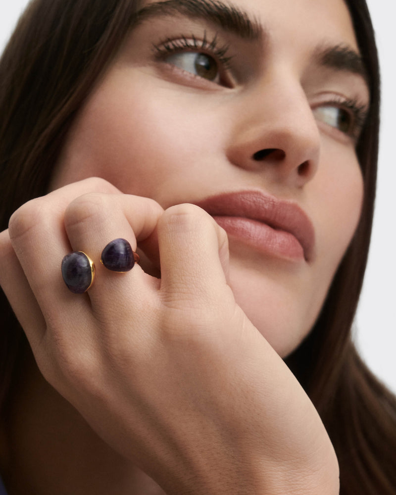 Amethyst Gravity ring - 
  
    Sterling Silver / 18K Gold plating
  
