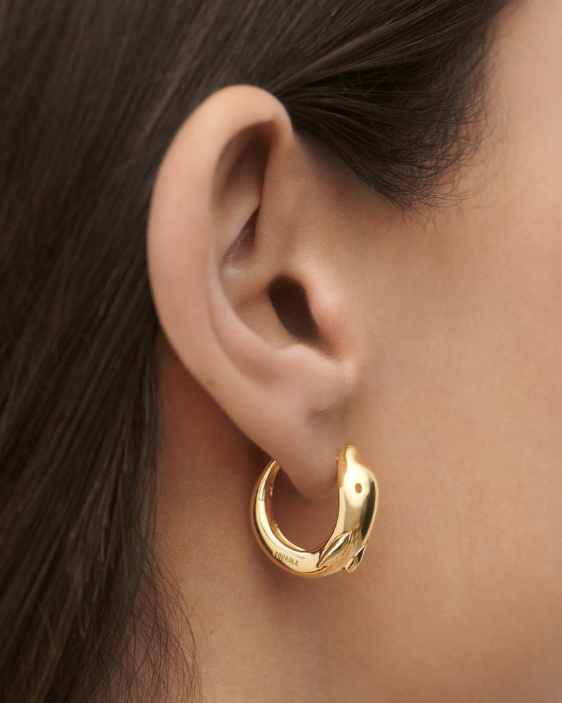 Mini Dolphin hoops - 
  
    Sterling Silver / 18K Gold plating
  
