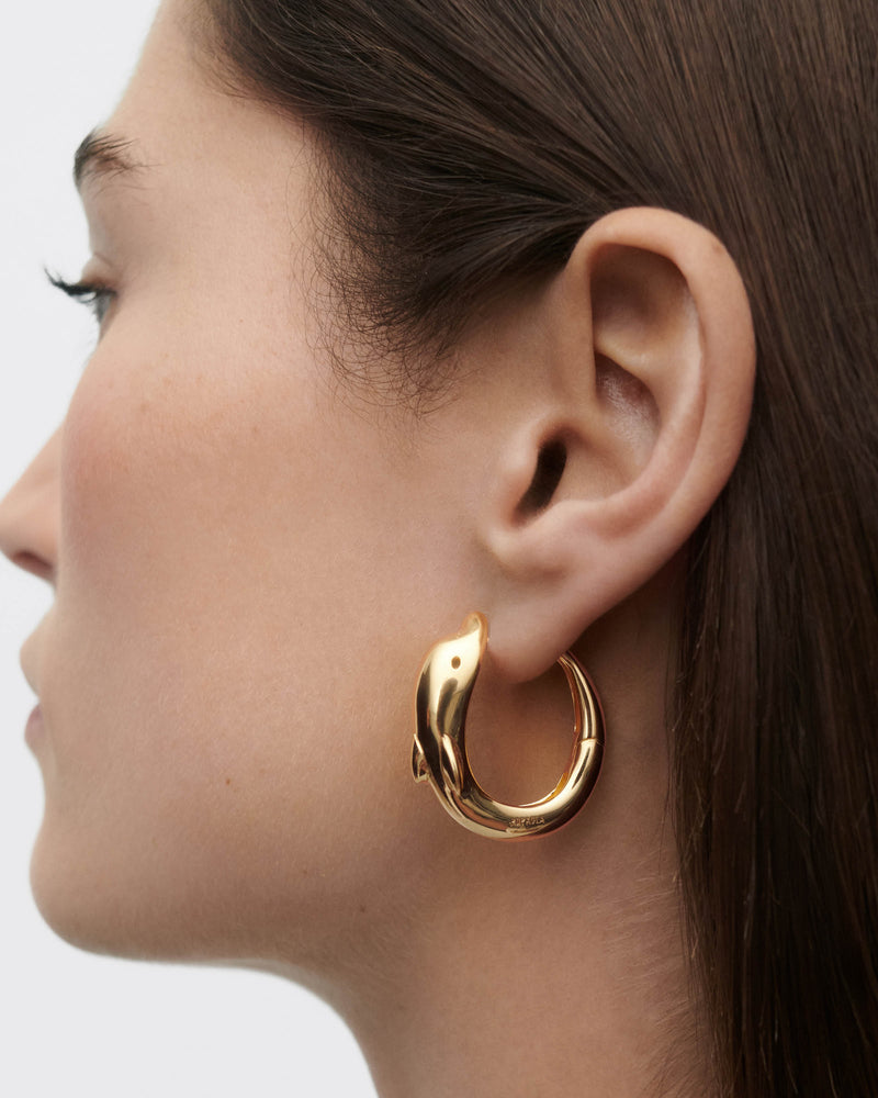 Dolphin hoops - 
  
    Sterling Silver / 18K Gold plating
  
