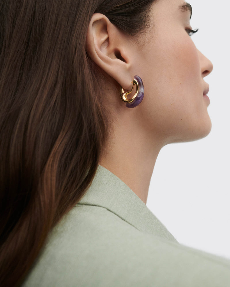 Amethyst Brisa hoops - 
  
    Sterling Silver / 18K Gold plating
  
