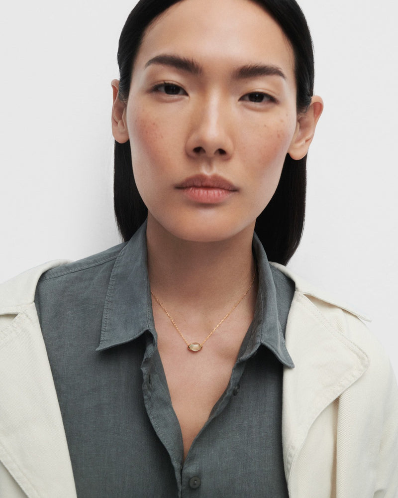 Prehnite Bay necklace - 
  
    Sterling Silver / 18K Gold plating
  
