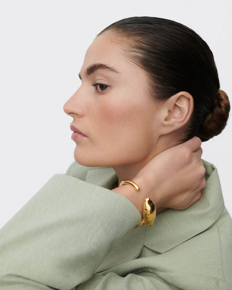 Dolphin bangle - 
  
    Sterling Silver / 18K Gold plating
  
