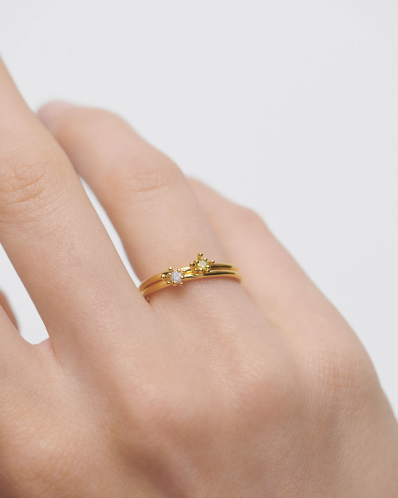 Les fleurs ring set - 
  
    Sterling Silver / 18K Gold plating
  
