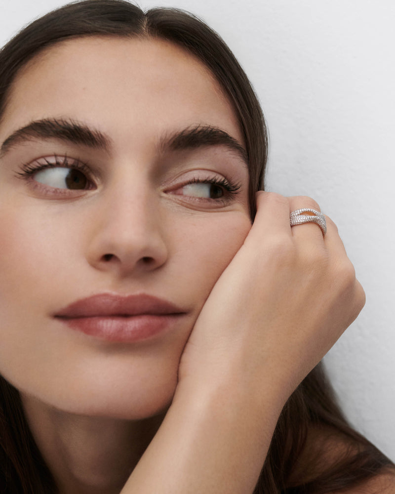 Pavé Sense ring - 
  
    Sterling Silver / 18K Gold plating
  
