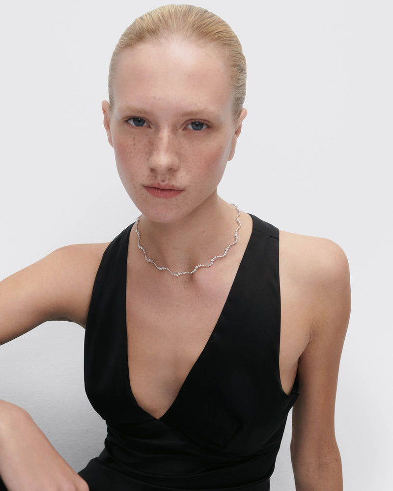 Diamonds and white gold Venus choker necklace - 
  
    18K White gold / Rhodium silver plating
  
