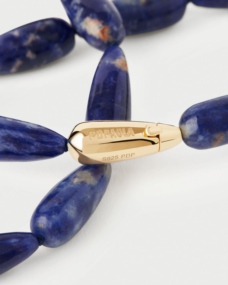 Sodalite Drop necklace - 
  
    Sterling Silver / 18K Gold plating
  
