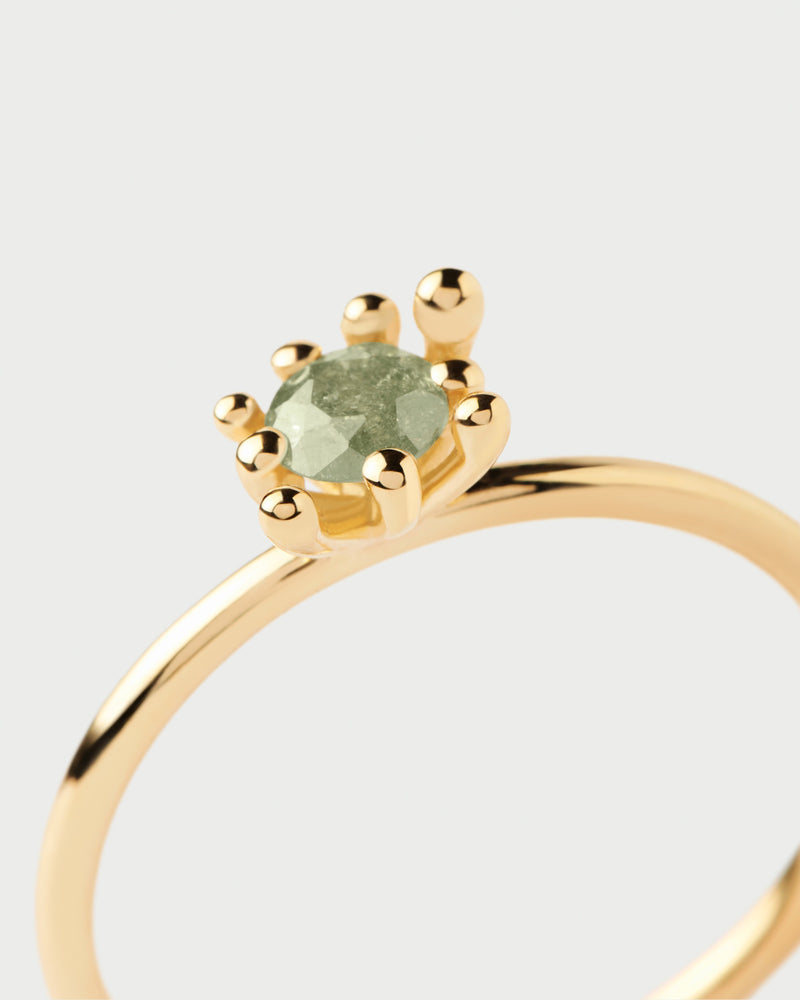 Green Fleur ring - 
  
    Sterling Silver / 18K Gold plating
  
