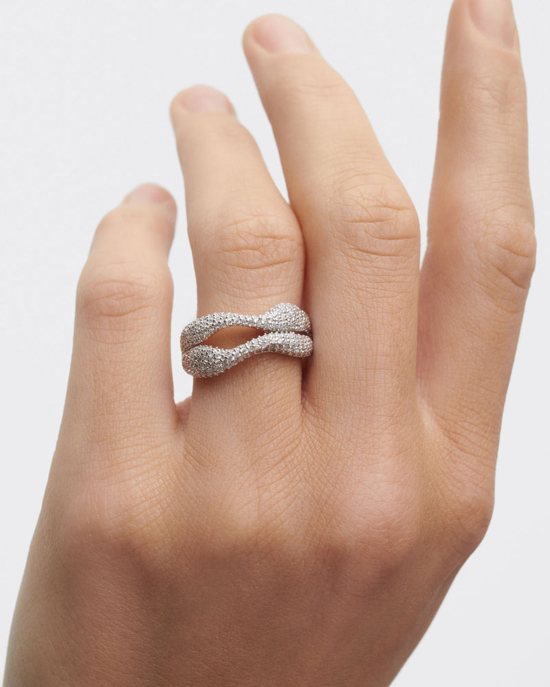 Pavé Sense ring - 
  
    Sterling Silver / 18K Gold plating
  
