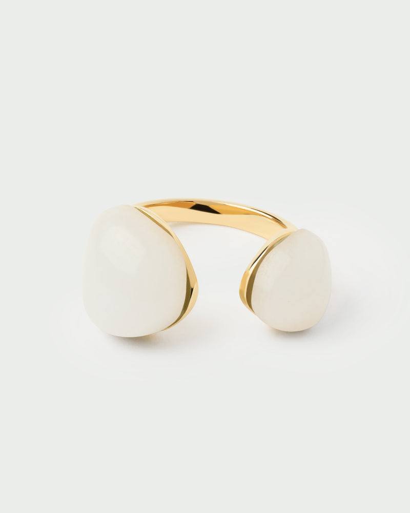 Quartz Gravity ring - 
  
    Sterling Silver / 18K Gold plating
  

