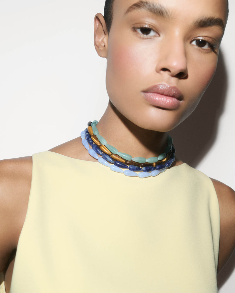 Sodalite Drop necklace - 
  
    Sterling Silver / 18K Gold plating
  
