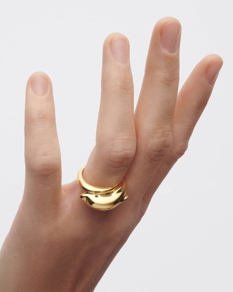 Dolphin ring - 
  
    Sterling Silver / 18K Gold plating
  
