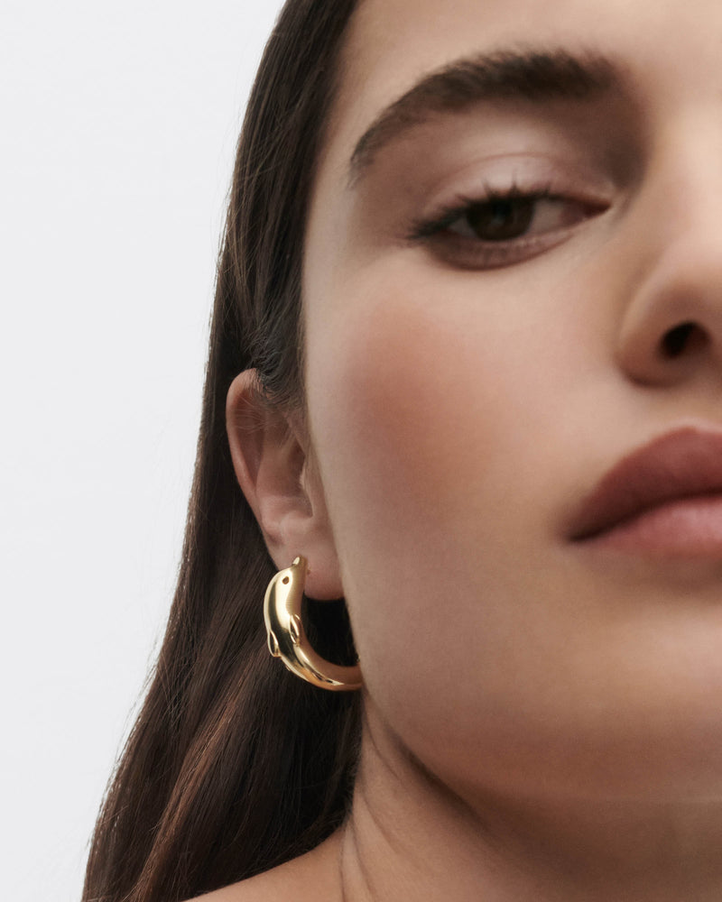 Dolphin hoops - 
  
    Sterling Silver / 18K Gold plating
  
