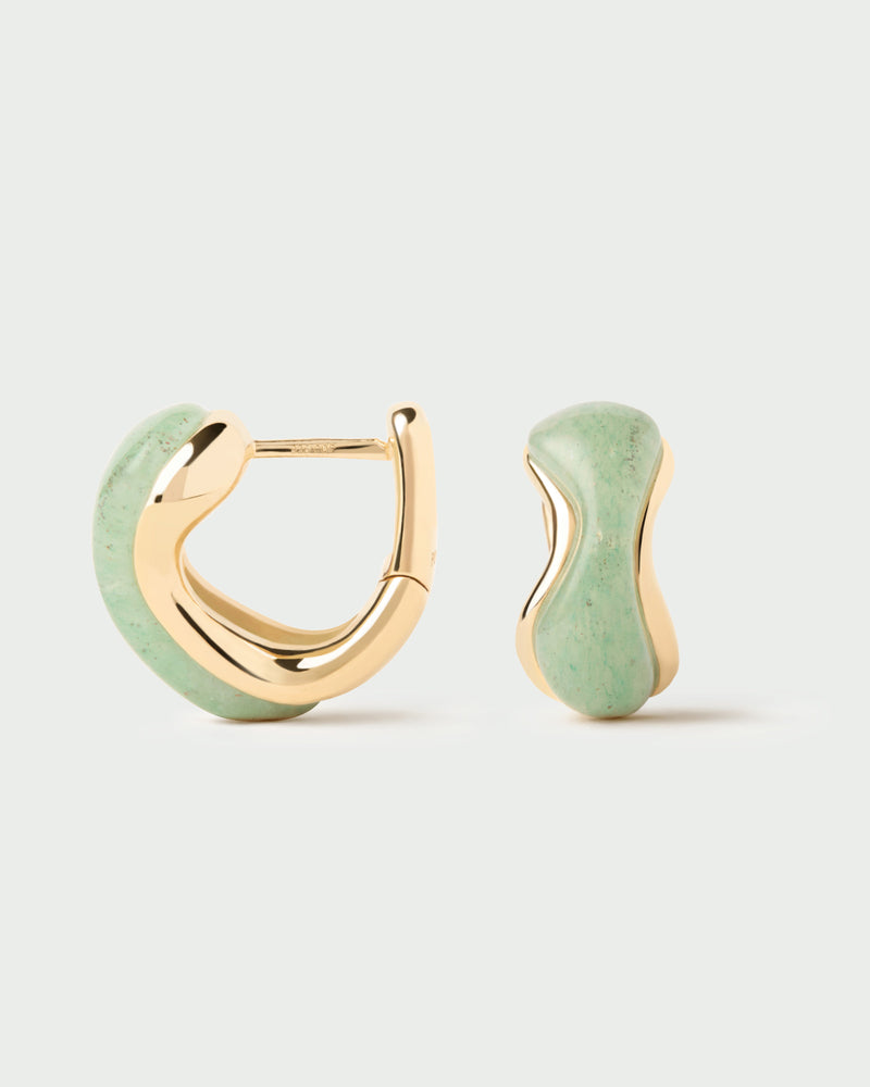 Green aventurine Musa hoops - 
  
    Sterling Silver / 18K Gold plating
  
