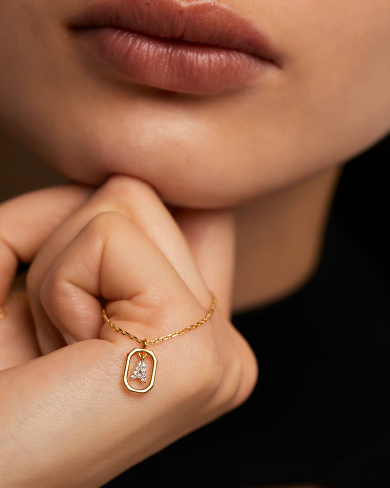 Mini Letter A Necklace - 
  
    Sterling Silver / 18K Gold plating
  
