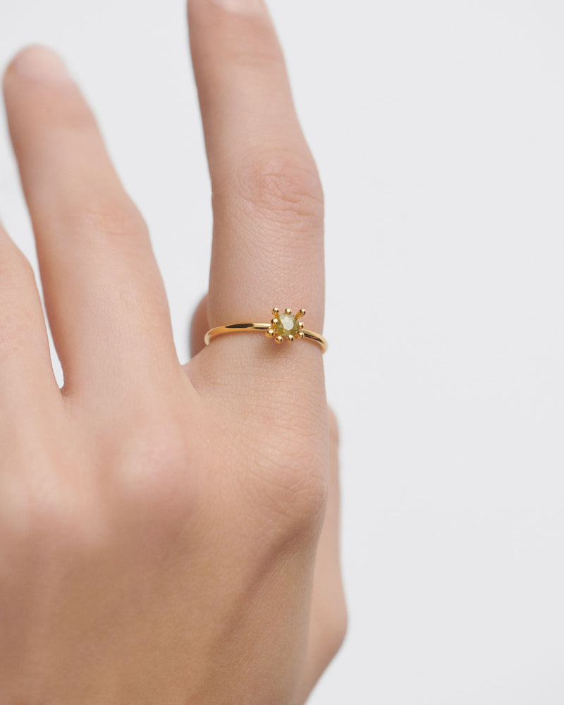 Green Fleur ring - 
  
    Sterling Silver / 18K Gold plating
  
