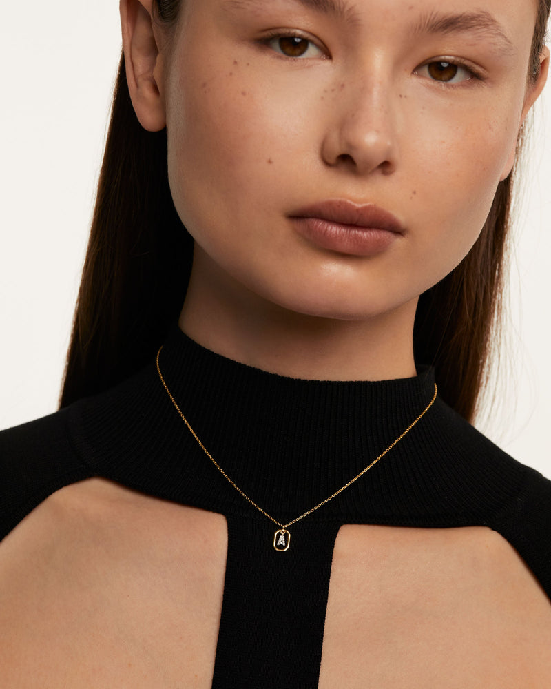 Mini Letter A Necklace - 
  
    Sterling Silver / 18K Gold plating
  
