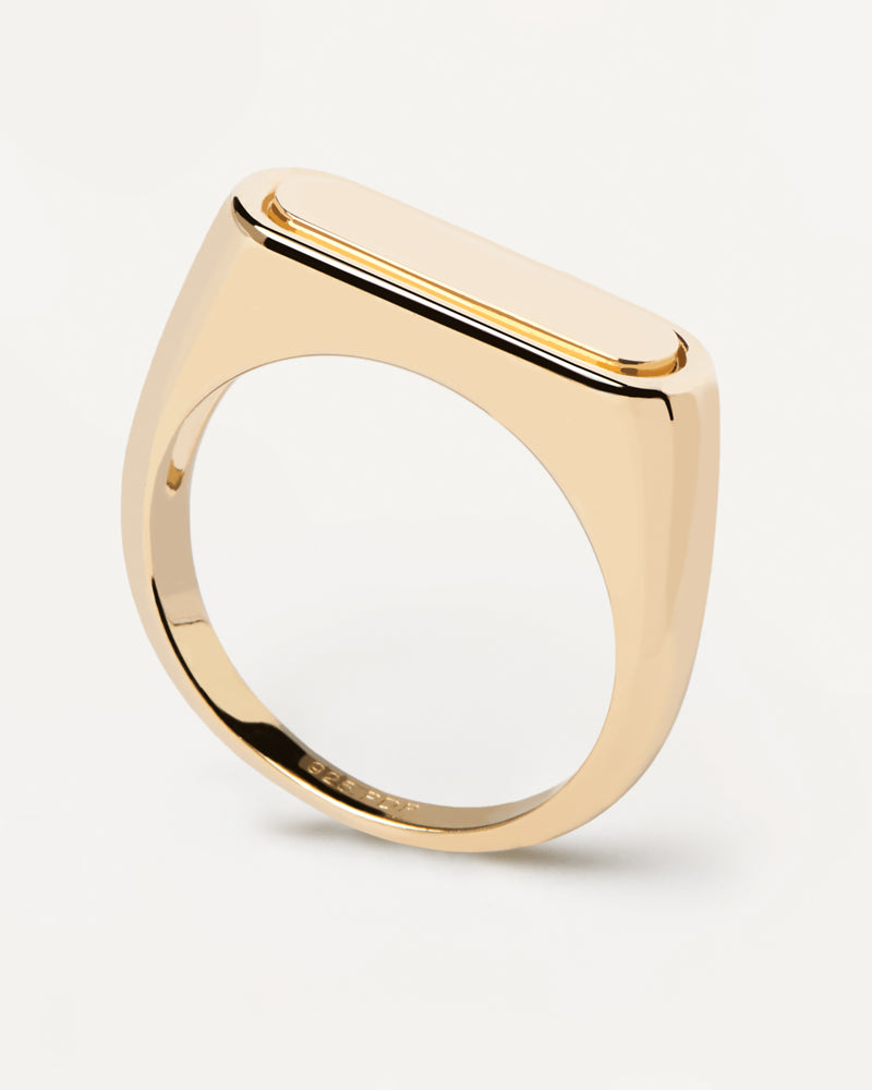 Ribbon Stamp Ring - 
  
    Sterling Silver / 18K Gold plating
  
